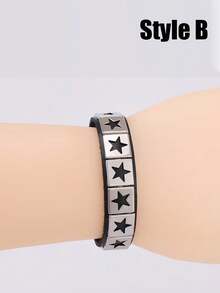 Xiacheng Bộ 3 vòng tay đinh tán phong cách Punk, vòng tay da PU gai nhọn kiểu Gothic, vòng tay unisex có thể điều chỉnh kích thước kiểu thập niên 80. - Màu Đen Súng - Xem 10