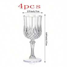 1/2/4/6/8件套可重复使用优雅透明高脚杯，适用于节日、婚礼、情人节、复活节、各种活动、派对等场合，高端饮具，经久耐用且易于清洗。 - 無色 - 查看 13