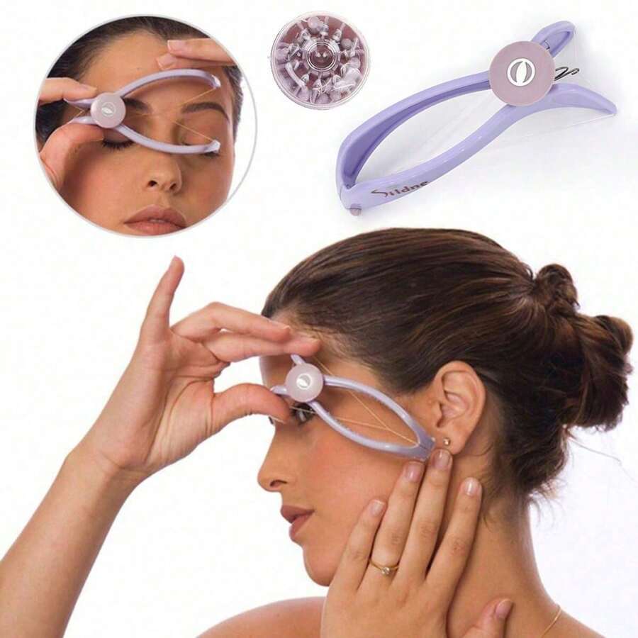 1个无痛面部脱毛器，弹簧式蜡质脱毛工具，适用于脸颊、眉毛和下巴，便携式DIY美容工具，不防水，低致敏性，专用于面部 - 彩色 - 查看 1