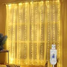 USB Powered Indoor Decorative String Lights, Suitable For Home, Bedroom Decor And Holiday Celebrations (Party, Wedding, Eid) - USB窗簾燈 - 查看 3