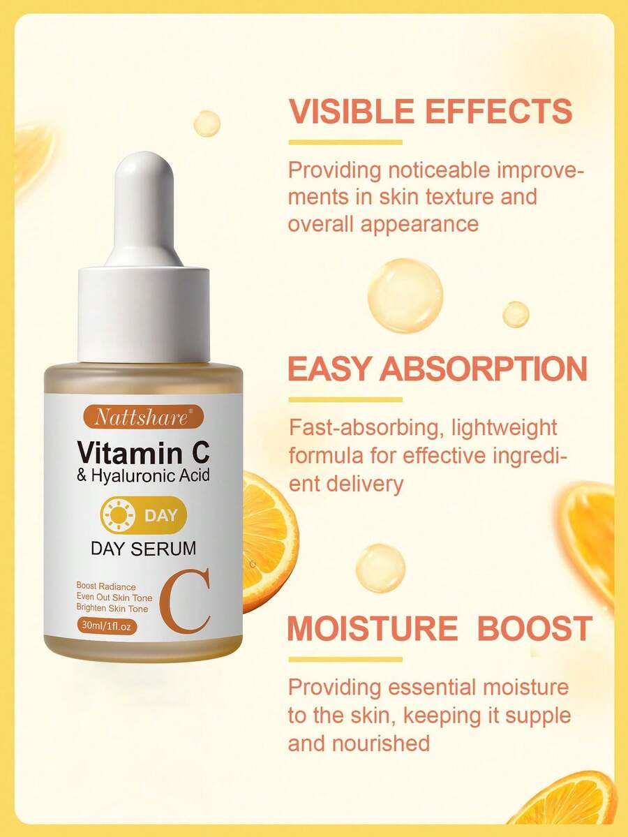 维生素C面部精华液 - 蕴含维生素C、透明质酸、维生素E，抗衰老面部精华 - 亮肤精华，改善色斑，均匀肤色，提亮眼周肌肤，淡化细纹和皱纹，30毫升 - 維生素 C - 查看 1