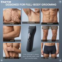 Men's Professional Body Groomer & Electric Shaver – Full Body Hair Trimmer With Ceramic Blade, Precision Grooming For Beard, Chest & Body, Low Noise, Waterproof Design, USB Rechargeable For Gym, Travel & Daily Care, Ideal Christmas Gift For Men - Black - View 4