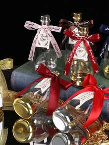 5pcs Champagne Bottle Candy Boxes - Plastic Gift Containers For Weddings, Birthdays And Parties - Perfect For Party Favors, Mother's Day, Christmas, Valentine's Day And More - Transparent Drifting Bottle - View 6