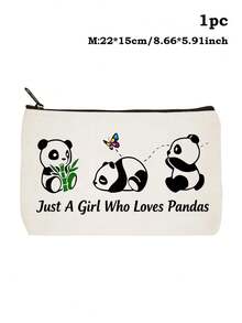 熊猫印花化妆包，熊猫主题旅行化妆品收纳包，化妆包，送给熊猫爱好者、动物爱好者的礼物，圣诞节、毕业典礼、生日、送给熊猫爱好者朋友、女儿、姐妹的礼物 - 多色 - 查看 15