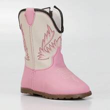 Baby Girl/Boy Texan Boot Set, Soft And Comfortable Baby Shoes + Cotton Socks FARMFUN - Mati dan Merah Muda - View 4