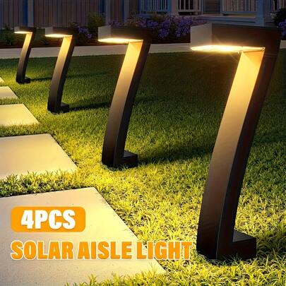 LiHangStar 4pcs Solar Lights Outdoor, Upgraded Bright 7-LED Solar Pathway Lights, Solar Spotlights For Outdoor, Solar Garden Lights For Yard, Driveway, Walkway, Landscape Decor