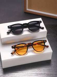 1副男士休闲基础款金属铰链方形时尚眼镜，适合度假和日常佩戴 - 彩色 - 查看 9