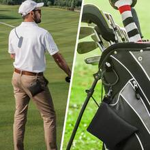 Bolsa para pelotas de golf FINGER TEN con mosquetón de metal, bolsa de almacenamiento de pelotas de golf para guardar objetos de valor y accesorios de golf - Negro - Ver 5