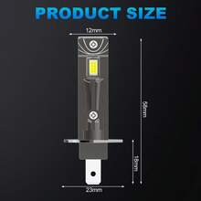 TOAUTO 2 piezas Bombillas LED H1 de 60W y 10000LM, súper brillantes, para faros de coche de 6000K, enchufables y de tamaño mini para antiniebla - A - Ver 10