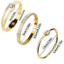 Set de 3 piezas de pulsera con cielo estrellado de circonita | Set de pulseras de lujo con brillo para mujeres | Regalo de joyería minimalista y de moda - Conjunto de gypsophila - Ver 5