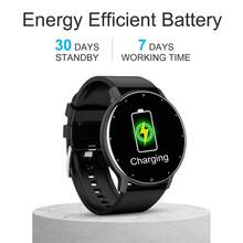 LIGE 男女通用智能手表，具备计步器、卡路里消耗、来电提醒、防水健身追踪、心率监测、血压监测、睡眠监测、闹钟、消息提醒、天气预报、拍照、久坐提醒等功能，兼容安卓和iOS系统。 - 黑色 - 查看 3