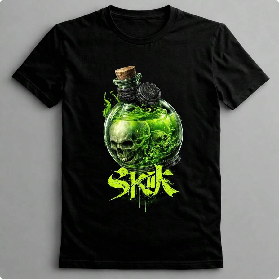Suffix Skull T-Shirt Premium Shirt 100% Cotton Promotional Price Men's Women's Casual T-Shirt Streetwear - BLACK-EST 14 - 查看 1