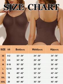 Women's Smooth Shapewear Slimming Bodysuit Tummy Control Body Shaper Jumpsuit With High Cut Thong, Flat Belly Sheath Design, Sculpting Waist Trainer Body Suit, Snatched Fit Plus Size Tops - 棕色 - 查看 10