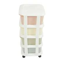 ZHFEISY 4 Tier Rolling Storage Drawer Cart, Plastic Storage Trolley With Wheels Studio Organizer Bins 4 Drawer Organizer Bins Utility Cart For Office Living Room Bathroom - Multi-color - View 9