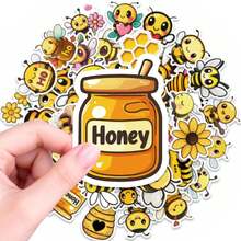 优雅正念格言贴纸系列 - 手写和印刷的“无反应，唯有意图”贴纸，适用于水瓶、计划本和个人文具。 - 彩色 - 查看 3