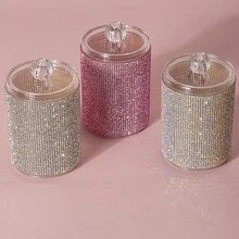 2-In-1 Bamboo Lid Transparent Plastic Storage Box, Desktop Cosmetic Organizer Box, Dual Round Hole Design, Transparent Dual-Layer Makeup Organizer Box - Modern Vanity Organizer, Bathroom Vanity Organizer, Suitable For Makeup Brushes, Lipsticks, Beauty Tools, Women's Gift, Christmas Gift, Great Gift For Her,Room Decor - Multicolor - View 4