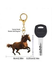 2D可爱小马吊坠，亚克力钥匙扣 - 爱马人士的完美礼物 - 背包挂件，包包配件，2D - 日常使用 - 生日礼物，多功能汽车钥匙配件，亚克力装饰汽车吊坠，可爱卡通马一家钥匙扣包 - 彩色 - 查看 10