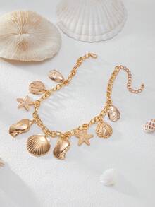 1pc Ocean Vacation Style Shell & Starfish Pendant Necklace, Elegant Luxurious Holiday/Travel, Casual Daily, Party, Date, Women's Festival Birthday Versatile Jewelry Gift - Necklace - View 6