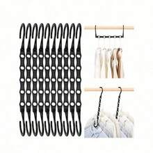 5 Packs Sturdy Plastic Magic Hanger Set, Multi-Functional Foldable, Space-Saving Categorized Hanging, Dorm Small Apartment Closet Organizer - Black 5PCS - View 8
