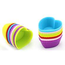 Heart Silicone Baking Cups, Heart Molds Love Cupcake Liners Large Resusable Muffin Cups, 30 Packs - Multicolor - View 9