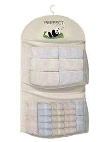 1/2/3 Estante de pared montado con bolsas de rejilla con bolsillos transparentes, para almacenar ropa interior y calcetines; Organizador colgante de almacenamiento de múltiples capas, adecuado para dormitorio y armario del hogar; Bolsa de almacenamiento de sujetador y pantis que ahorra espacio - Multicolor - Ver 12