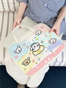 This 1-Piece Cartoon Rainbow Puppy Laptop Tote Bag Is Made Of PU Leather, Is Waterproof And Shockproof, And Fits 16-Inch/15-Inch/14-Inch Laptops. Lightweight And Practical, It's Designed For Travel And Makes A Perfect Ramadan Gift. - Multicolor - View 7