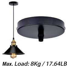 1PC 10cm/12cm Industrial Rewind Ceiling Canopy Kit, Single Hole Extra Depth And Width Ceiling Plate For Pendant Light Or Chandelier - Black - View 7