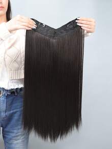 Long Curly Synthetic Hair Extension - Brown - View 6