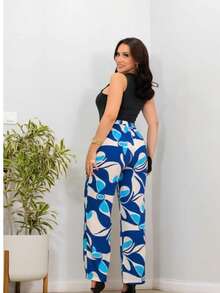 Wide-Leg Pants In DUNA Fabric, Unlined, Woven Fabric WITHOUT Elastane (Size Chart Available) - 藍色調 - 查看 2