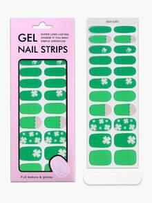 22 miếng dán móng tay gel không tia UV chủ đề Ngày Thánh Patrick, hình cỏ bốn lá màu xanh lá cây, kiểu dáng tươi mới, dễ dán, hoàn hảo cho việc tự làm móng nghệ thuật ngày lễ của phụ nữ. - màu xanh lá - Xem 6