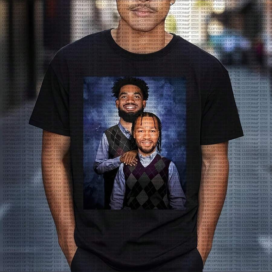 Jalen BrunsonA Karl Anthony Towns Step Brothers Shirt New York Knicks Vintage Shirt NY Knicks Merch Graphic Tees Jalen BrunsonA Shirt KAT - 黑色 - 查看 1