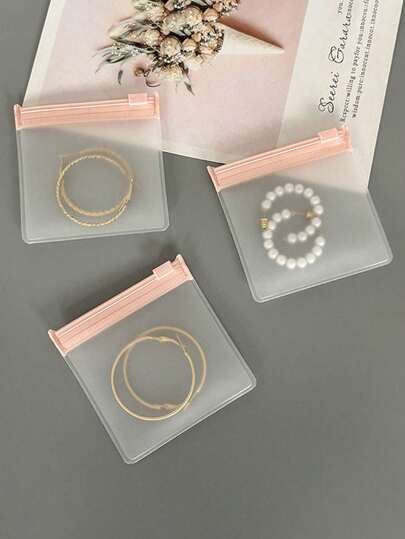 4 Sizes Travel Jewelry Storage Bags, Transparent EVA Material Jewelry Organizer Pouches With Zipper Seal, Suitable For Travel, Cruise, Dorm, Anti-Oxidation Lock Bags For Rings, Earrings, Bracelets, Necklaces