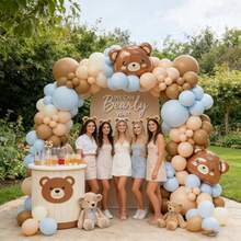 DBear Balloon Garland Arch Kit 124PCS Balloons For Bear Theme Decorations Boho Wedding Bridal Engagement Anniversary Birthday Party Plies - xanh nâu - Xem 5