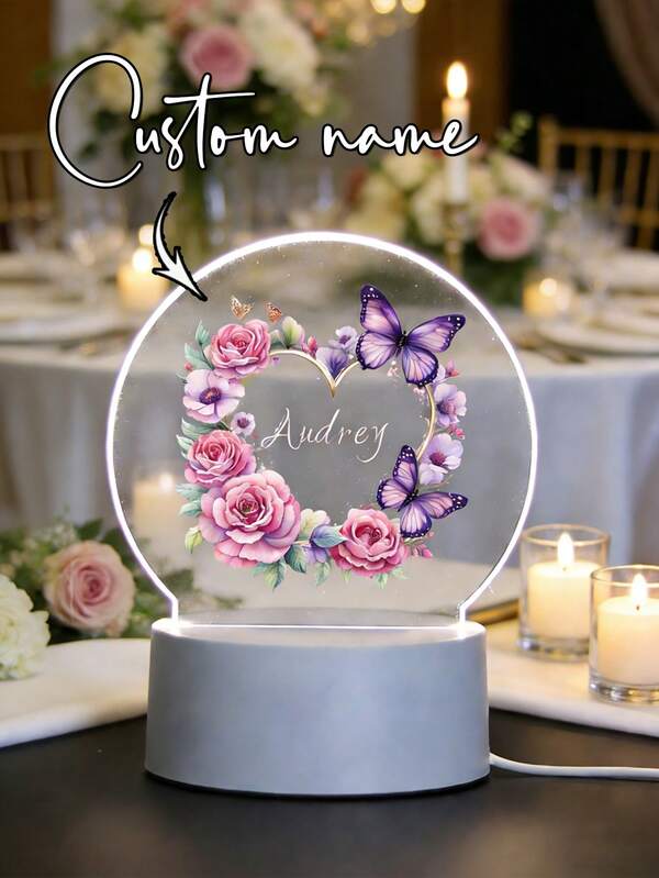 1pc Customized Name Creative Gift, Personalized Valentine's Day Gift, Customized Name Lamp, Gift For Girlfriend, Customized Birthday Gift, Customized Girlfriend Gift, Bedroom Decor, Party Decor, Valentine's Day Gift, Night Light