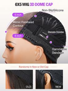 MEGALOOK 6"X5" Lace Curly 100% Human Hair 30" Pre-Bleached Invisible Knot Natural Black Curly Wig 180% Density Transparent 6"X5" Pre-Plucked Lace Closure Wig No Glue Needed Beginner Friendly Easy To Wear Minimal Shedding 100% Virgin Hair Wig - SNatural - View 8