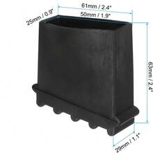 4个黑色橡胶梯脚垫，25*50mm，橡胶防滑，适用于折叠梯、家居装修和一般维护 - C - 查看 3