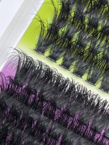 Hinarin 260Pcs Individual Lashes Natural Thick Eyelash Clusters D Curly Thin Single Eyelashes 3 Styles Hybrid Cluster Eyelash Extensions Home Eyelash Extensions Suitable As A Valentine's Day Gift - D - View 3