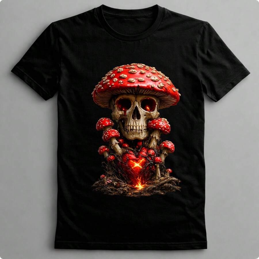 Suffix Skull T-Shirt Premium Shirt 100% Cotton Promotional Price Men's Women's Casual T-Shirt Streetwear - 最黑暗的 10 - 查看 1