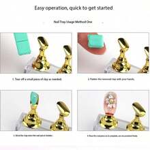 1 Giá đỡ trưng bày móng tay acrylic từ tính - Giá đỡ thực hành móng giả - Hộp đựng dụng cụ đào tạo nghệ thuật làm móng - Nhiều màu - Xem 3