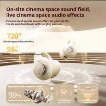 Lenovo 这款夹式蓝牙耳机采用开放式设计，升级至蓝牙5.4，有效防止漏音，佩戴舒适，延迟低。它是运动、音乐和游戏的理想之选。兼容苹果、华为、小米和OPPO手机，黑色。 - 黑色 - 查看 3