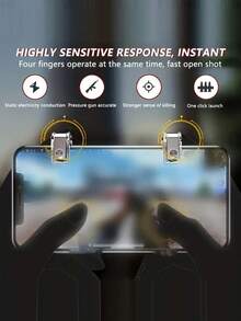 2 piezas de Gatillos de metal de aleación mejorados, botones de disparo L1 R1 de alta sensibilidad para juegos móviles en Android e iOS, accesorios de juego ergonómicos antideslizantes para disparar y apuntar rápidamente, regalo de cumpleaños - Plateado - Ver 10