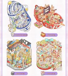 3.0 Version Tilado Miniature Scene Collection Book 3.0 - 15 Sticker Sheets, 10 Backing Cards, 10 Reference Images, 1 Tweezers, 3D Miniature House Crafting Kit For DIY Collages, Art Stickers, Housewarming Scrapbook Supplies - 粉紅色 + 紫色 + 鑷子 - 查看 6