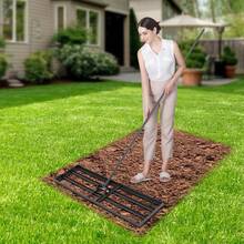 Miumaeov Lawn Leveling Rake, Lawn Leveling Rake For Yard, Lawn Leveler Tool, Lightweight Design Sleek Ergonomic Handle Multi-Scene Use For Lawn Patio Garden Compact Storage - 1pc Black - View 3