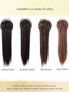 24 Inch Waterfall Style Long Straight Ponytail Wig, Sweet And Cool Girl High Ponytail Wig, Braid Suitable For Daily Wear - Multicolor - View 3