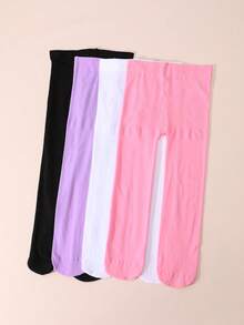 4 piezas Mallas de baile para niñas, material de terciopelo minimalista y versátil, suave y ajustado, adecuado para la práctica de baile de niñas - Multicolor - Ver 5