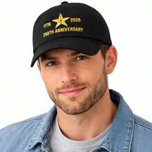 VECRY 250周年纪念棒球帽 1776-2026 刺绣五角星 男女通用 经典美式纪念帽 - A008 - 查看 14