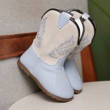 Baby Girl/Boy Texan Boot Set, Soft And Comfortable Baby Shoes + Cotton Socks FARMFUN - Mati dan Biru - View 2