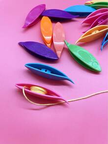 9pcs Bright Color Shuttle Bobbin Set, Portable Lightweight Lace Making Tool, Practical Handmade Accessory For Lace Creators, Suitable For Making Bracelets, Pendants, Lace Trim And Fiber Art DIY Crafts - Small Phoenix Eye Shuttle - View 8