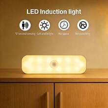 1pc Wall-Mounted Reading Light, Adjustable Brightness Sticky Double-Layer Bed Lamp, Magnetic Cabinet Undershelf Lighting, Rechargeable Battery Powered, Wireless LED Light, Suitable For Wardrobe And Kitchen, Portable, Suitable For Makeup - Multicolor - View 10