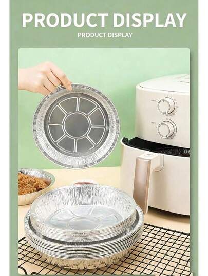 6/7/8/9 Zoll dicke runde Aluminiumtöpfe, geeignet für Heißluftfritteuse, Backen, Outdoor-Picknick-Grillen, geeignet für Familienfeiern, Treffen mit Freunden, Firmenfeiern, Outdoor-Essen und Grillen